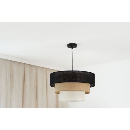 Brilagi - Lustr na lanku ASPEN LUNETA 1xE27/15W/230V pr. 45 cm černá/béžová/krémová