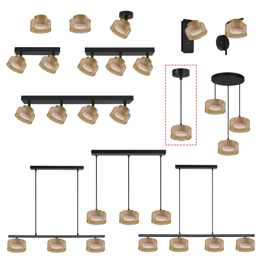Brilagi - Lustr na lanku AURA LUX 1xGX53/30W/230V černá/zlatá