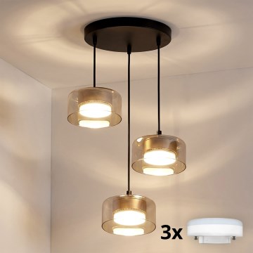 Brilagi - Lustr na lanku AURA LUX 3xGX53/30W/230V černá/zlatá