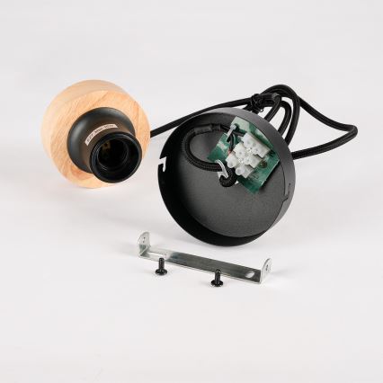 Brilagi - Lustr na lanku BASKLITE 1xE27/15W/230V dřevo/černá