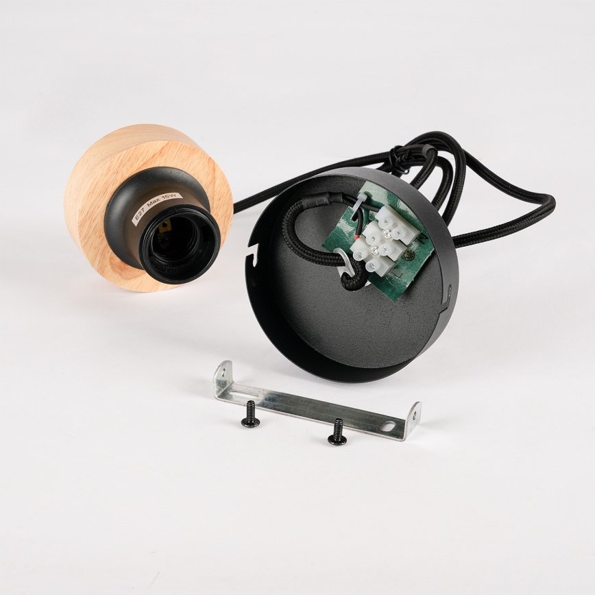 Brilagi - Lustr na lanku BASKLITE 1xE27/15W/230V dřevo/černá