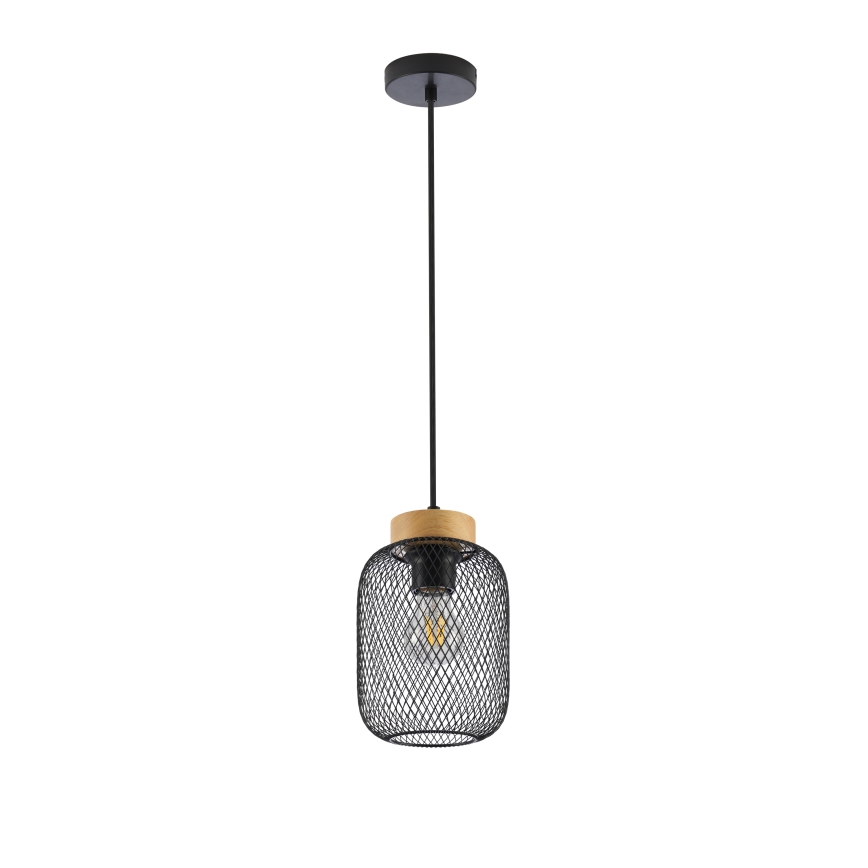 Brilagi - Lustr na lanku BASKLITE 1xE27/15W/230V kaučukovník/černá