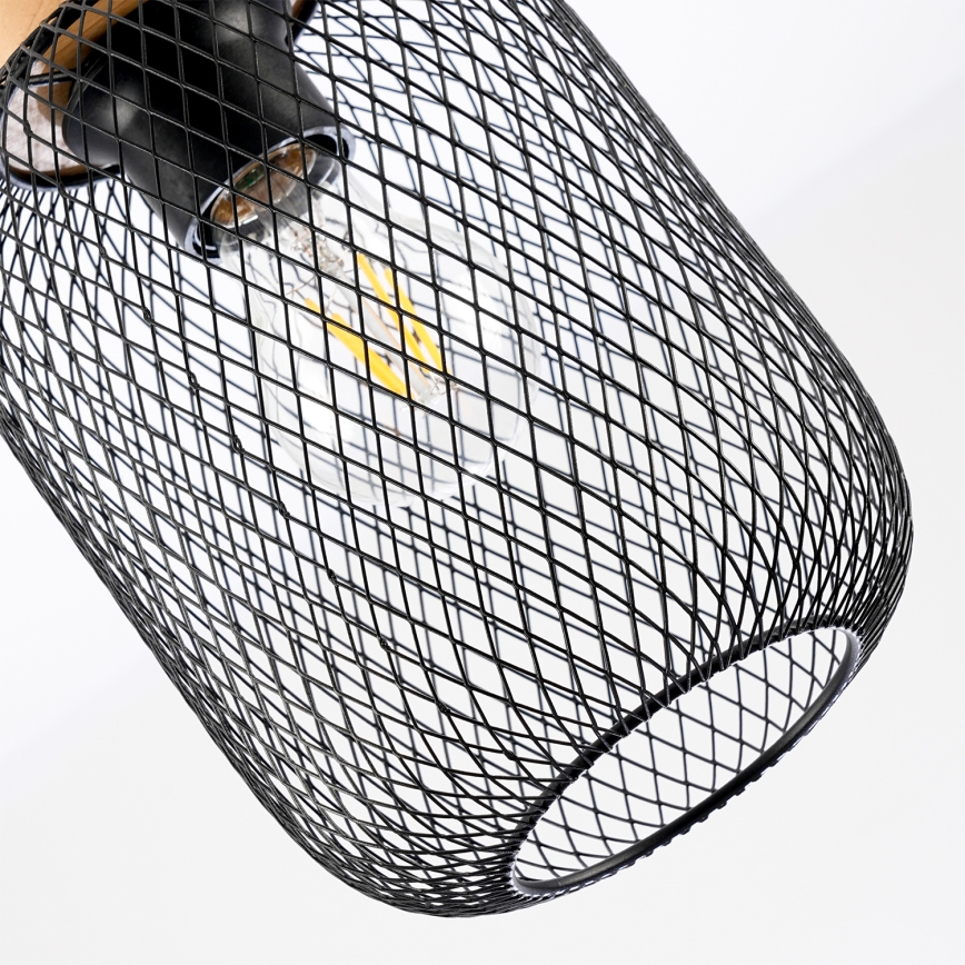 Brilagi - Lustr na lanku BASKLITE 1xE27/15W/230V kaučukovník/černá