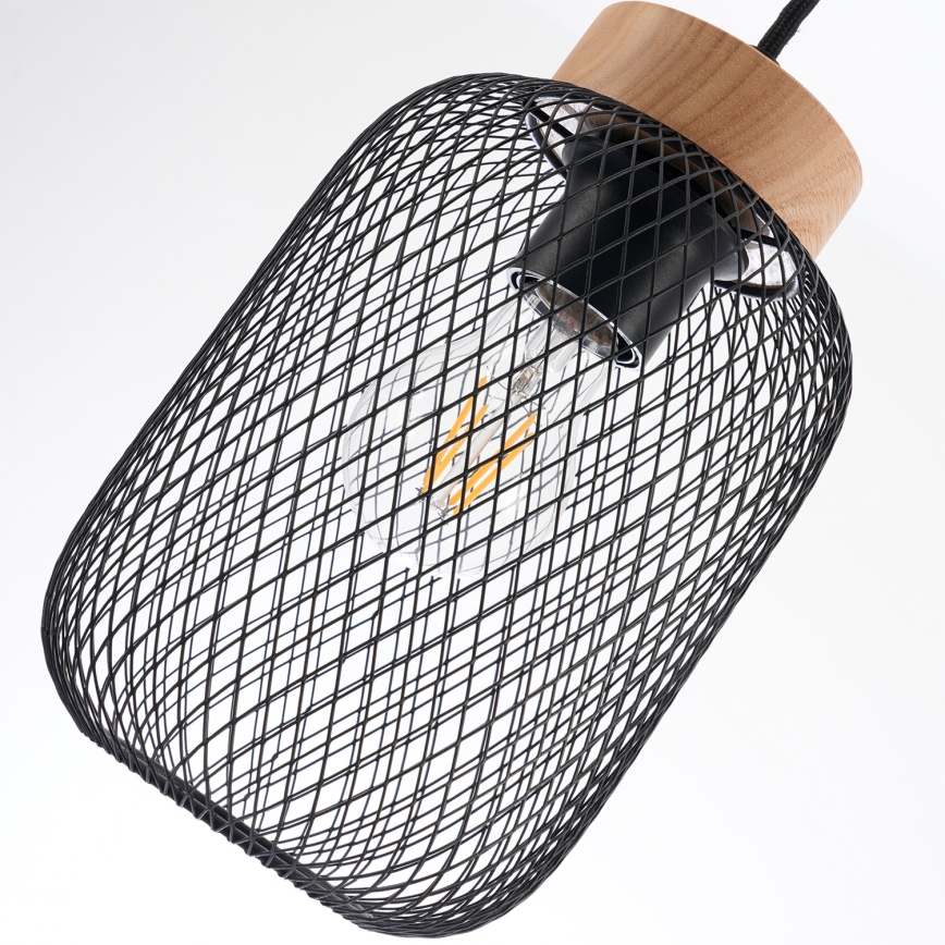 Brilagi - Lustr na lanku BASKLITE 3xE27/15W/230V dřevo/černá