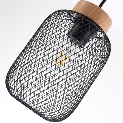 Brilagi - Lustr na lanku BASKLITE 3xE27/15W/230V kaučukovník/černá