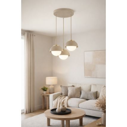 Brilagi - Lustr na lanku COSMO 3xE27/60W/230V béžová/zlatá