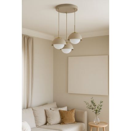 Brilagi - Lustr na lanku COSMO 3xE27/60W/230V béžová/zlatá