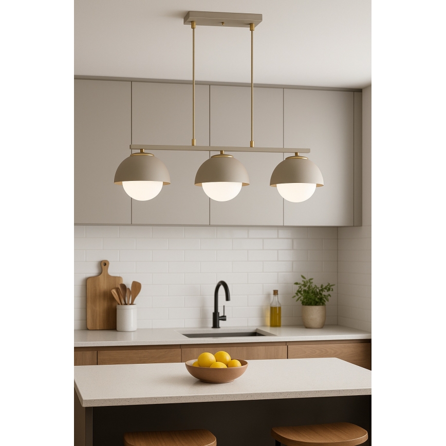 Brilagi - Lustr na lanku COSMO 3xE27/60W/230V béžová/zlatá