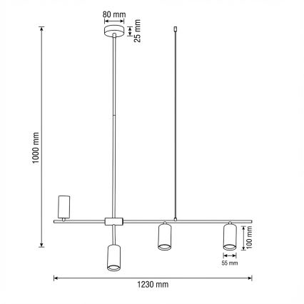 Brilagi - Lustr na lanku CRANE 4xGU10/30W/230V bílá