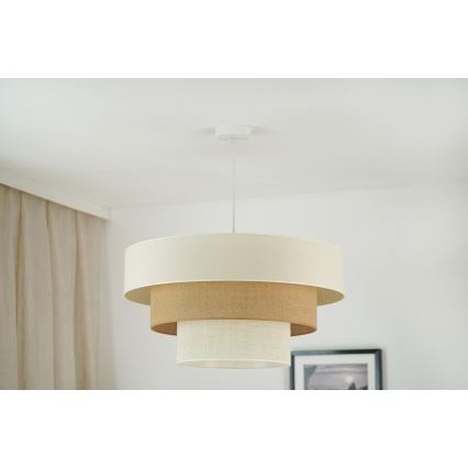 Brilagi - Lustr na lanku DENVER LUNETA 1xE27/15W/230V pr. 60 cm béžová/hnědá/krémová