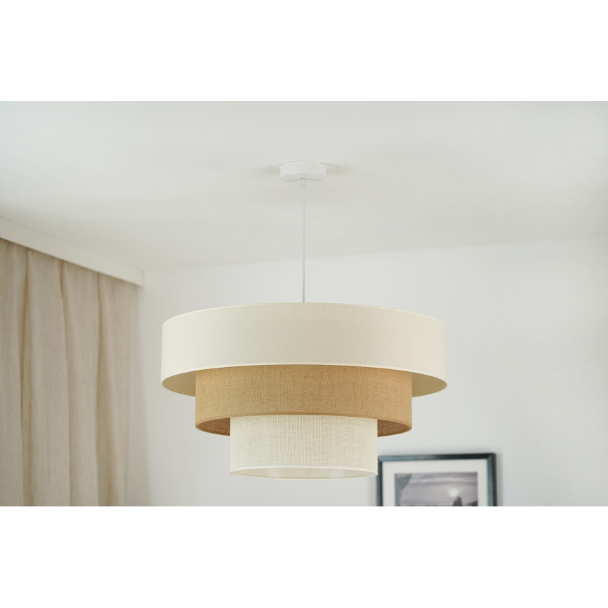 Brilagi - Lustr na lanku DENVER LUNETA 1xE27/15W/230V pr. 60 cm béžová/hnědá/krémová