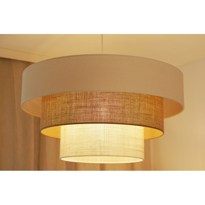 Brilagi - Lustr na lanku DENVER LUNETA 1xE27/15W/230V pr. 60 cm béžová/hnědá/krémová