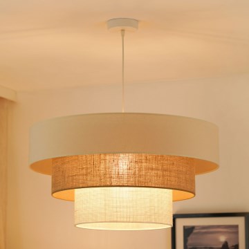 Brilagi - Lustr na lanku DENVER LUNETA 1xE27/15W/230V pr. 60 cm béžová/hnědá/krémová
