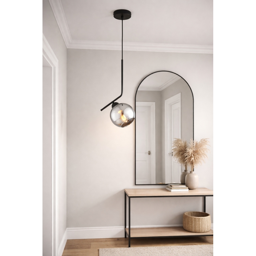 Brilagi - Lustr na lanku DIOR 1xE27/60W/230V černá/kouřová šedá