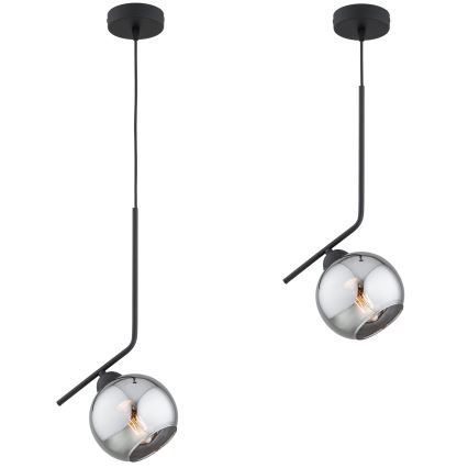 Brilagi - Lustr na lanku DIOR 1xE27/60W/230V černá/kouřová šedá