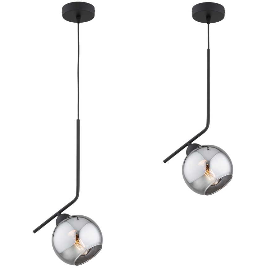 Brilagi - Lustr na lanku DIOR 1xE27/60W/230V černá/kouřová šedá