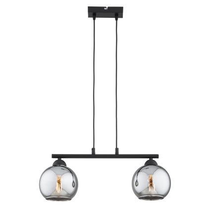 Brilagi - Lustr na lanku DIOR 2xE27/60W/230V černá/kouřová šedá