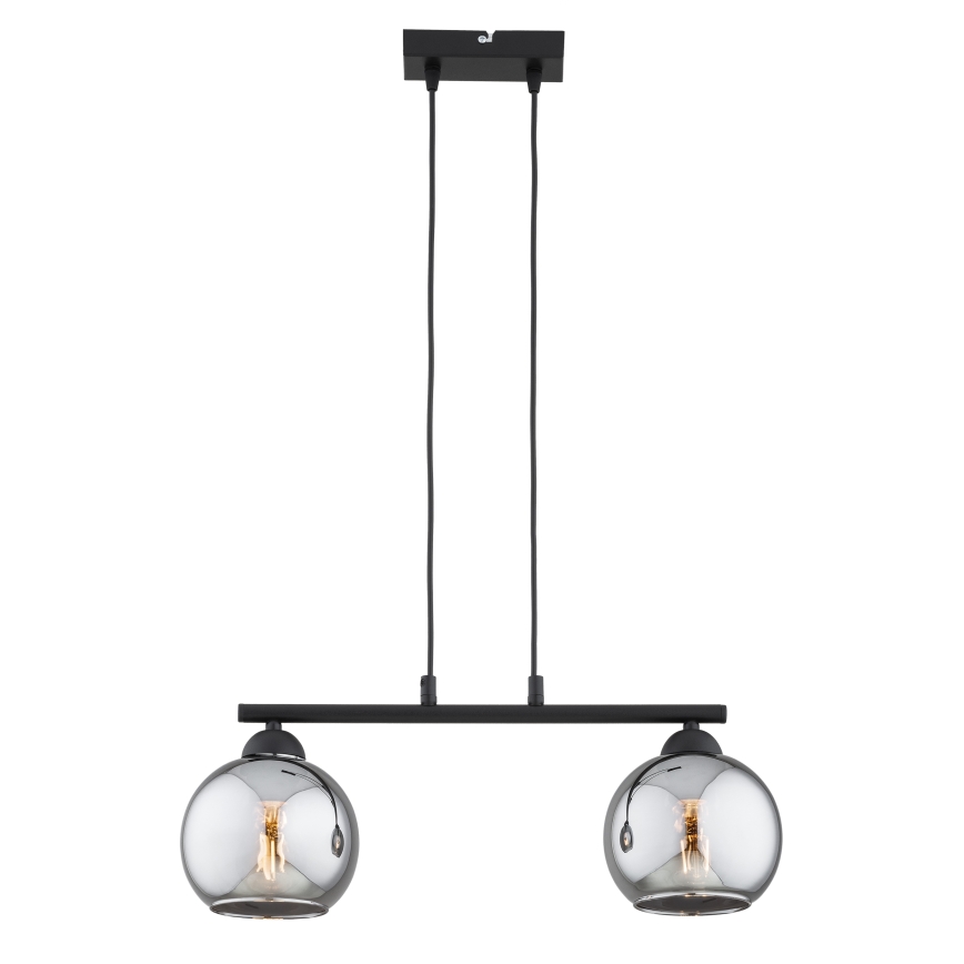 Brilagi - Lustr na lanku DIOR 2xE27/60W/230V černá/kouřová šedá