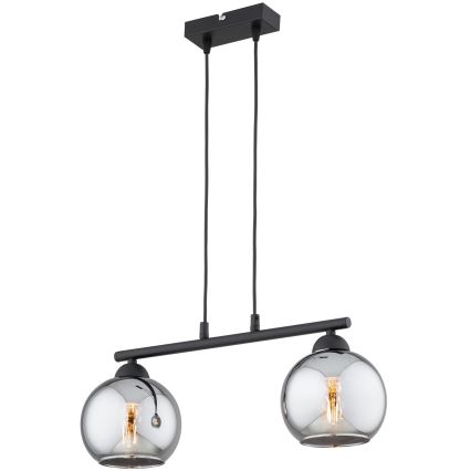 Brilagi - Lustr na lanku DIOR 2xE27/60W/230V černá/kouřová šedá