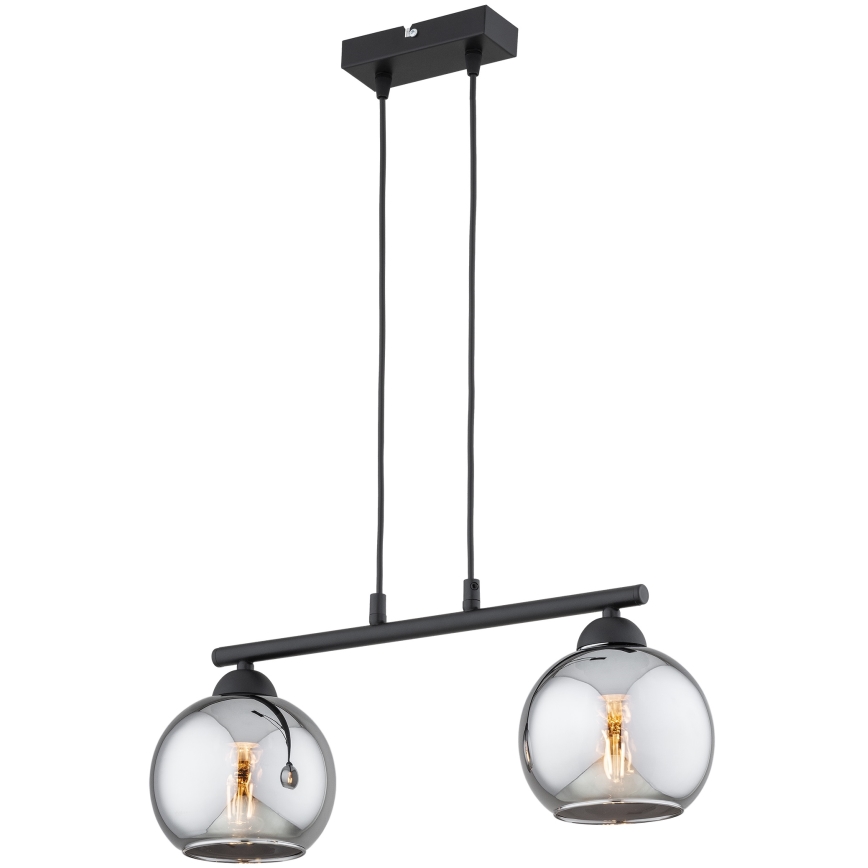 Brilagi - Lustr na lanku DIOR 2xE27/60W/230V černá/kouřová šedá