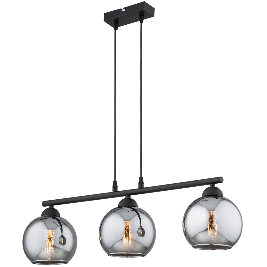 Brilagi - Lustr na lanku DIOR 3xE27/60W/230V černá/kouřová šedá
