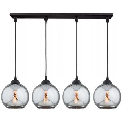 Brilagi - Lustr na lanku DIOR 4xE27/60W/230V černá/kouřová šedá
