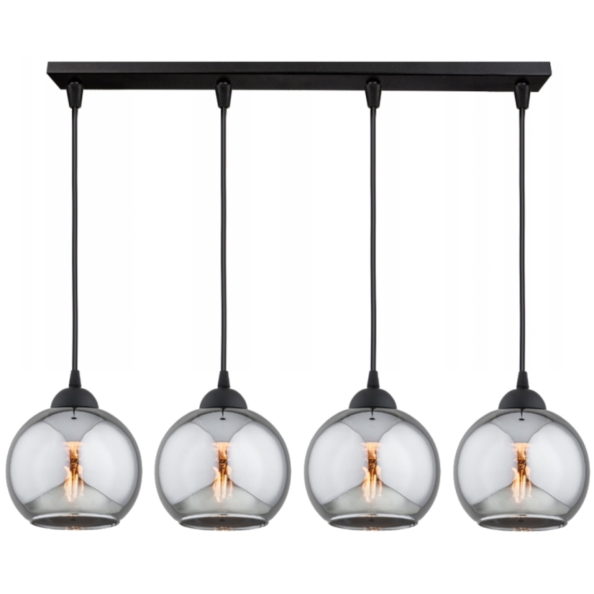 Brilagi - Lustr na lanku DIOR 4xE27/60W/230V černá/kouřová šedá