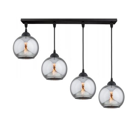 Brilagi - Lustr na lanku DIOR 4xE27/60W/230V černá/kouřová šedá