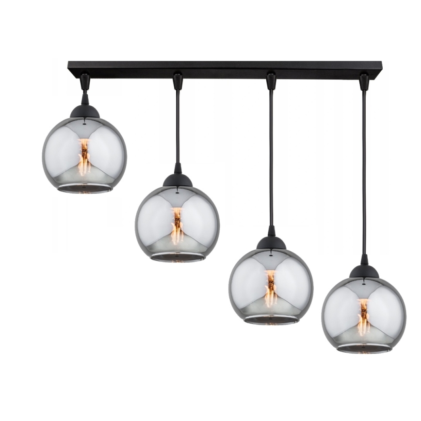 Brilagi - Lustr na lanku DIOR 4xE27/60W/230V černá/kouřová šedá