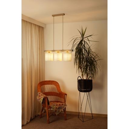 Brilagi - Lustr na lanku FOREST 3xE27/15W/230V borovice/hnědá/krémová