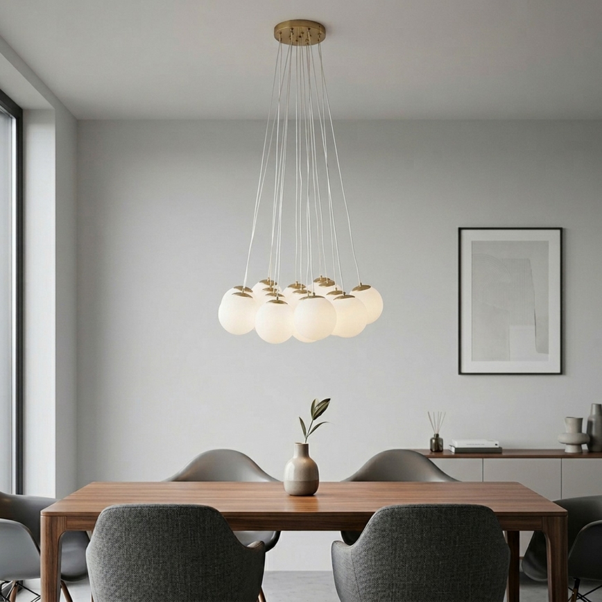Brilagi - Lustr na lanku GLOBE 15xE14/15W/230V bílá