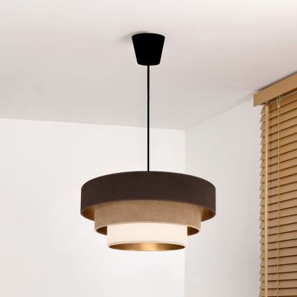 Brilagi - Lustr na lanku LUNETA 1xE27/60W/230V pr. 40 cm hnědá/béžová/krémová
