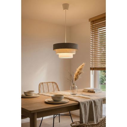 Brilagi - Lustr na lanku LUNETA 1xE27/60W/230V pr. 40 cm šedá/krémová/bílá