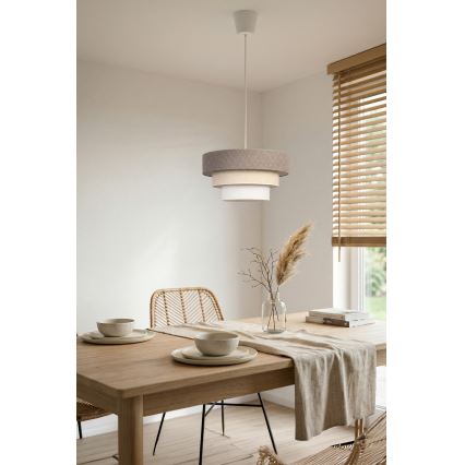 Brilagi - Lustr na lanku LUNETA 1xE27/60W/230V pr. 40 cm šedá/krémová/bílá