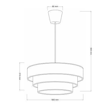 Brilagi - Lustr na lanku LUNETA 1xE27/60W/230V pr. 40 cm šedá/krémová/bílá