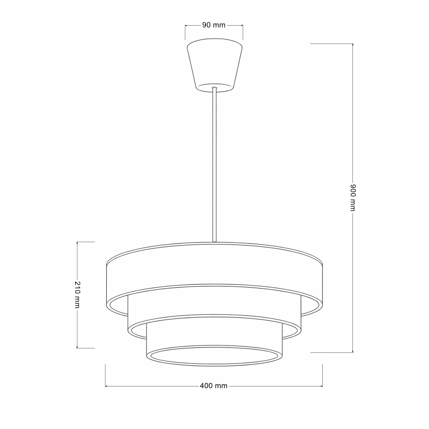 Brilagi - Lustr na lanku LUNETA 1xE27/60W/230V pr. 40 cm šedá/krémová/bílá