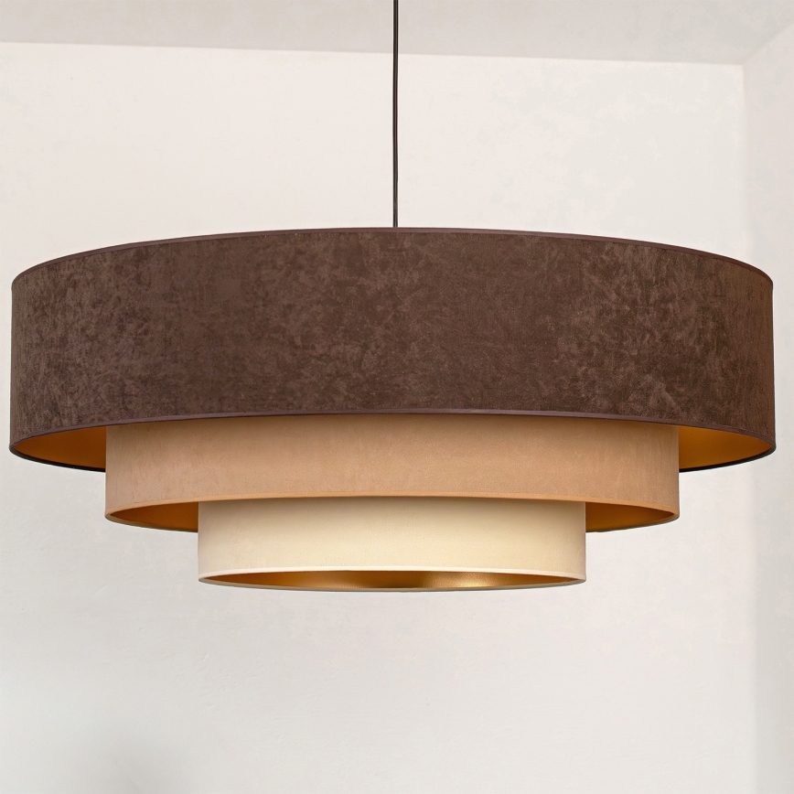 Brilagi - Lustr na lanku LUNETA 3xE27/60W/230V pr. 80 cm hnědá/béžová/krémová