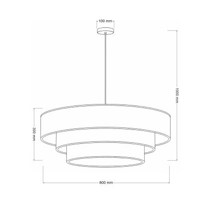 Brilagi - Lustr na lanku LUNETA 3xE27/60W/230V pr. 80 cm krémová/zlatá
