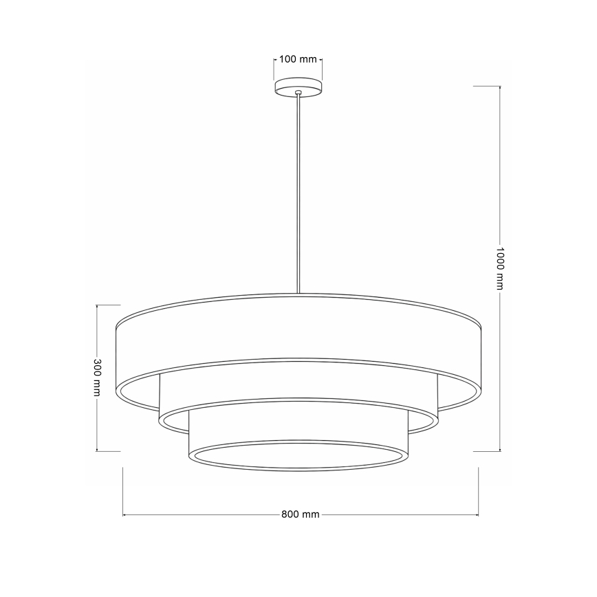 Brilagi - Lustr na lanku LUNETA 3xE27/60W/230V pr. 80 cm krémová/zlatá