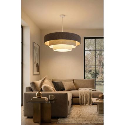 Brilagi - Lustr na lanku LUNETA 3xE27/60W/230V pr. 80 cm šedá/krémová/bílá