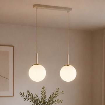 Brilagi - Lustr na lanku MILO 2xE27/60W/230V béžová/zlatá