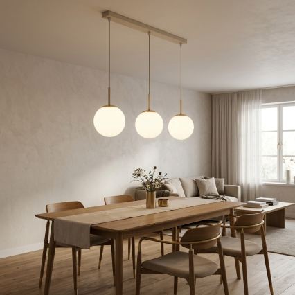 Brilagi - Lustr na lanku MILO 3xE27/60W/230V béžová/zlatá