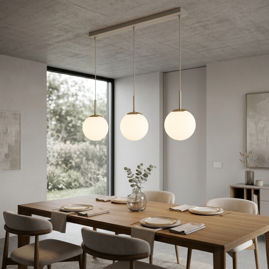 Brilagi - Lustr na lanku MILO 3xE27/60W/230V béžová/zlatá