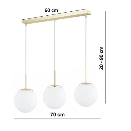 Brilagi - Lustr na lanku MILO 3xE27/60W/230V zlatá
