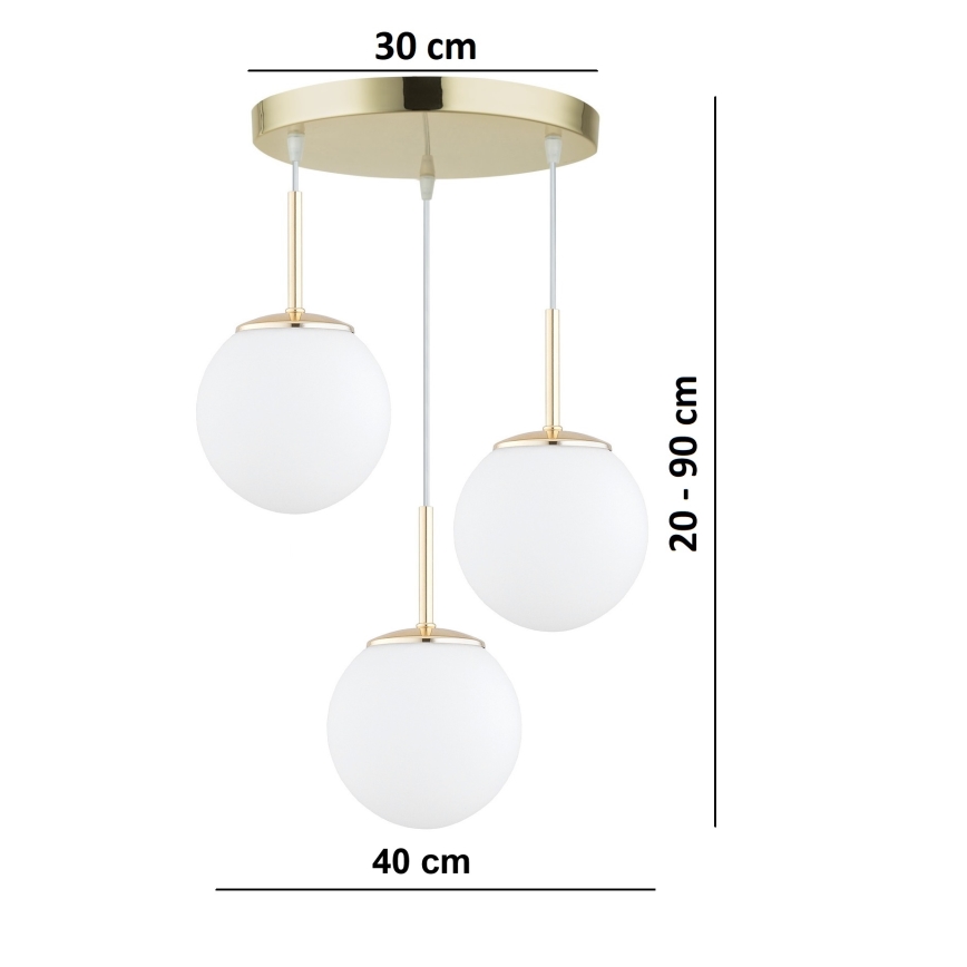 Brilagi - Lustr na lanku MILO 3xE27/60W/230V zlatá
