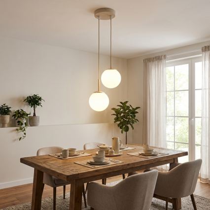 Brilagi - Lustr na lanku MILO ECRU 2xE27/60W/230V béžová/zlatá