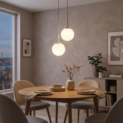 Brilagi - Lustr na lanku MILO ECRU 2xE27/60W/230V béžová/zlatá