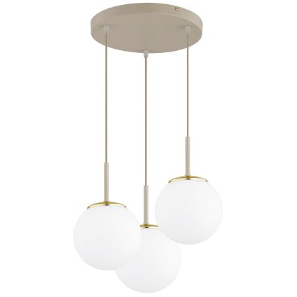 Brilagi - Lustr na lanku MILO ECRU 3xE27/60W/230V béžová/zlatá