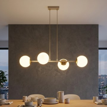 Brilagi - Lustr na lanku MILO ECRU 4xE27/60W/230V béžová/zlatá