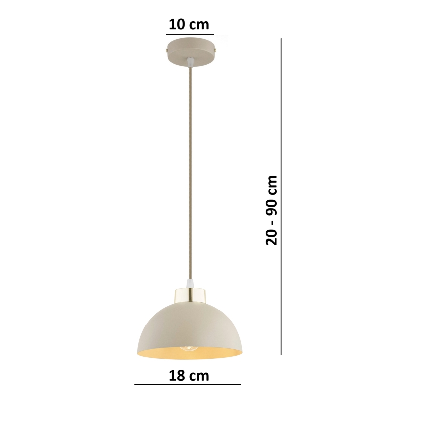 Brilagi - Lustr na lanku MOON 1xE27/60W/230V pr. 18 cm béžová/zlatá